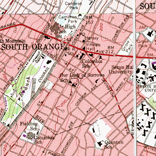 Topographic Map of Our Lady of Sorrows School, NJ