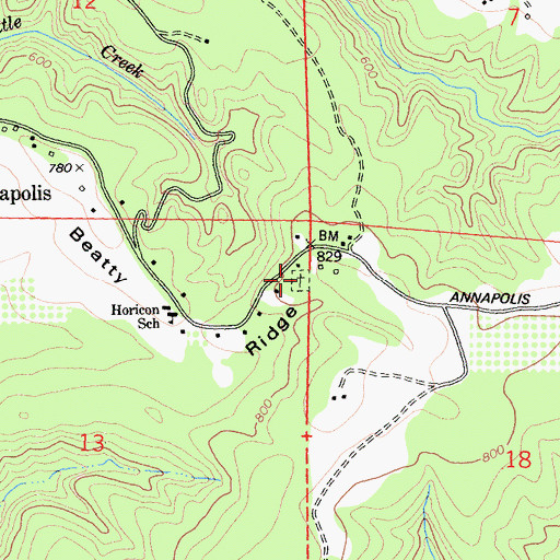 Topographic Map of Annapolis Church Cemetery, CA