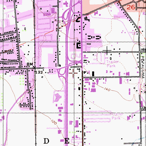 Topographic Map of Chapel of the Chimes Cemetery, CA