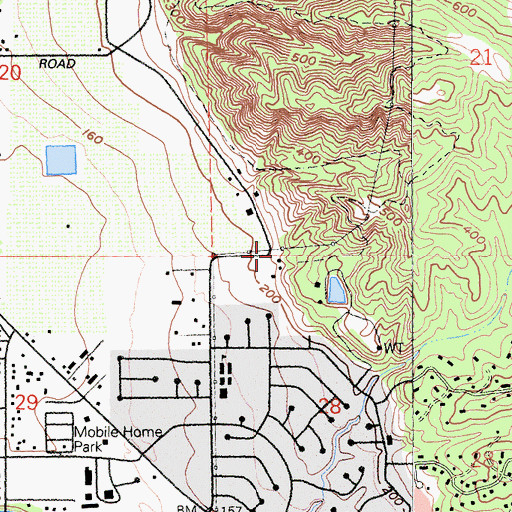 Topographic Map of Faught Cemetery, CA