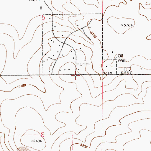 Topographic Map of Houck Number 1 Dam, CO