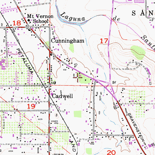 Topographic Map of Macedonia Cemetery, CA