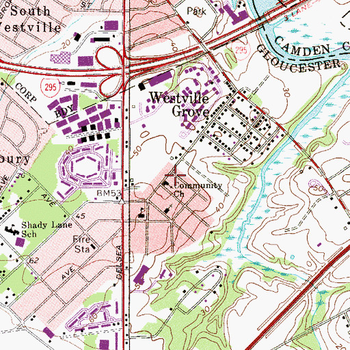 Topographic Map of Community Church, NJ