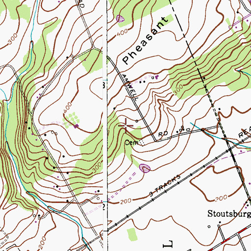 Topographic Map of Stoutsburg Cemetery, NJ