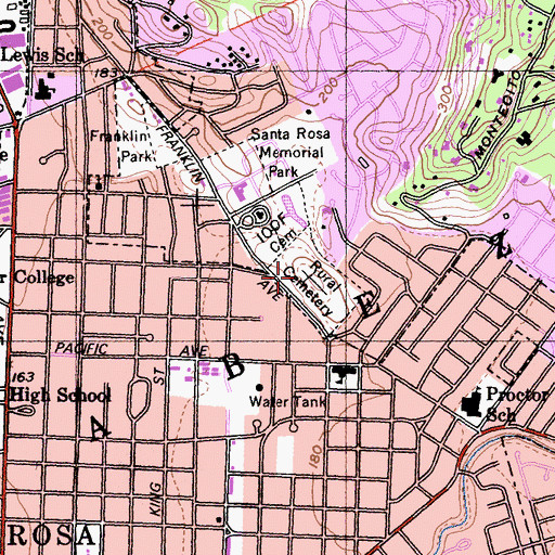 Topographic Map of Stanley Cemetery, CA