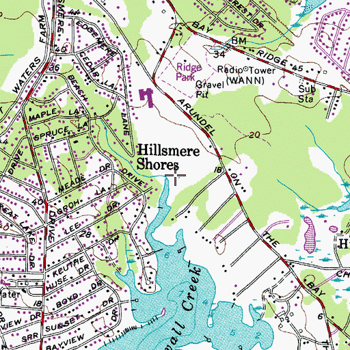 Topographic Map of Kitty Creek, MD