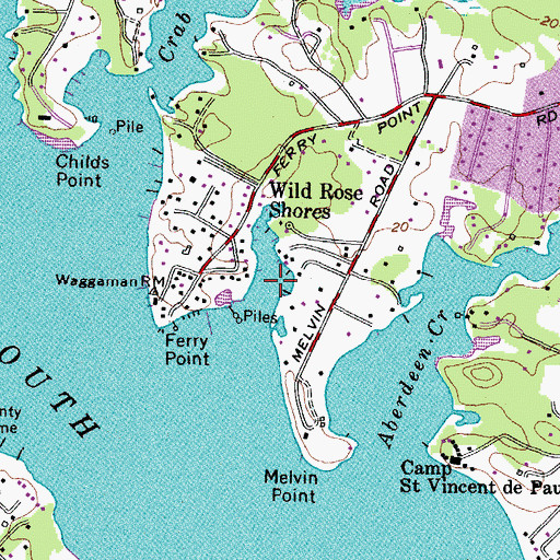 Topographic Map of Little Aberdeen Creek, MD