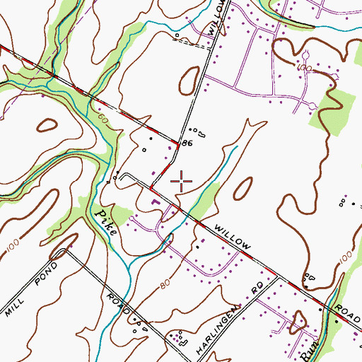 Topographic Map of Montgomery Evangelical Church, NJ