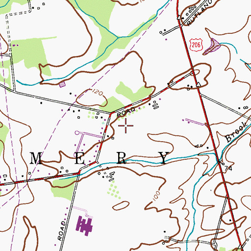 Topographic Map of Montgomery United Methodist Church, NJ