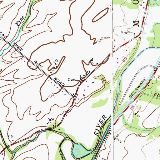 Topographic Map of Beekman Cemetery, NJ