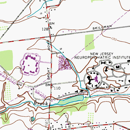Topographic Map of Montgomery Township High School, NJ