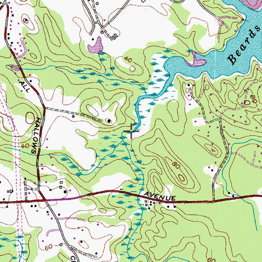 Topographic Map of Marriots Branch, MD