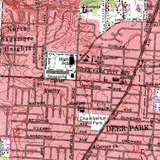 Topographic Map of Beechwood Post Office (historical), OH