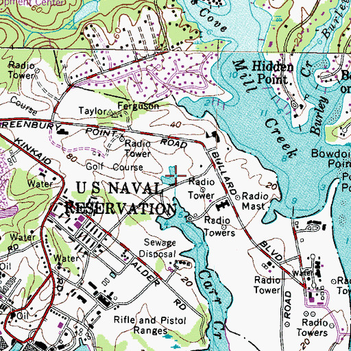 Topographic Map of Naval Academy Golf Course Pond, MD