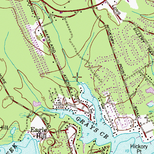 Topographic Map of North Grays Creek Bog, MD