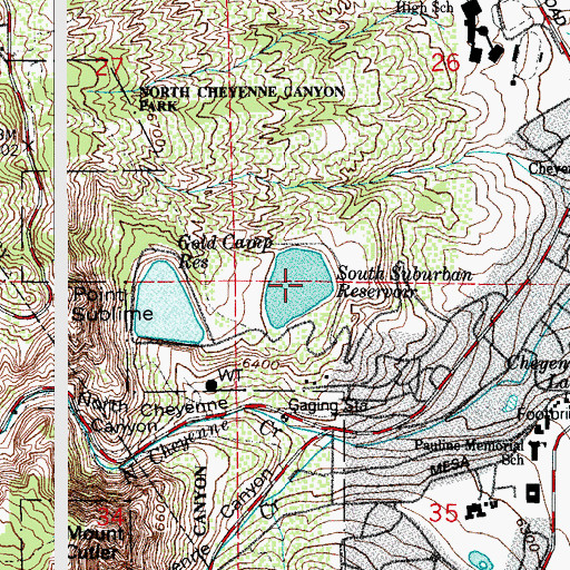 Topographic Map of South Suburban Reservoir, CO