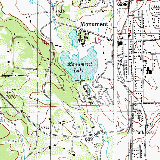 Topographic Map of Monument Lake Dam, CO