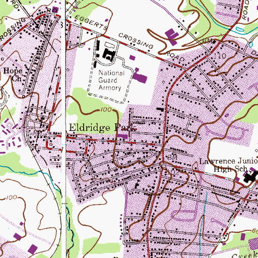 Topographic Map of Saint Ann Elementary School, NJ