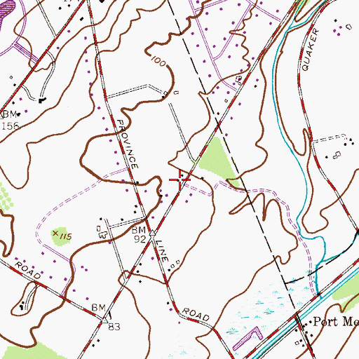 Topographic Map of Chapin School, NJ