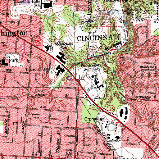 Topographic Map of Ellenora Post Office (historical), OH
