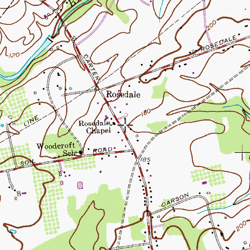 Topographic Map of Carter Road Bible Chapel, NJ