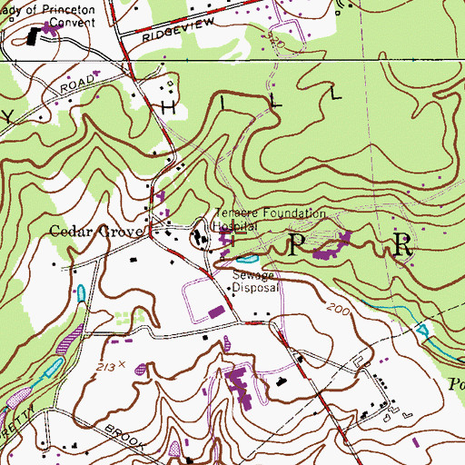 Topographic Map of Tenacre Foundation Nursing Home, NJ