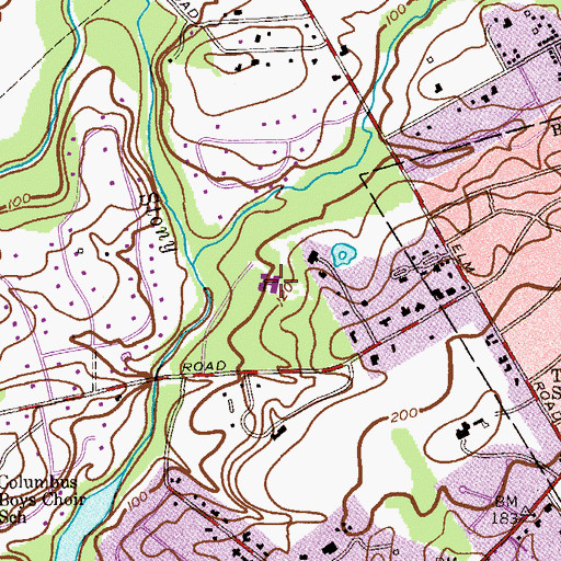 Topographic Map of Johnson Park School, NJ