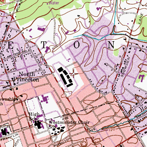 Topographic Map of Princeton Shopping Center, NJ