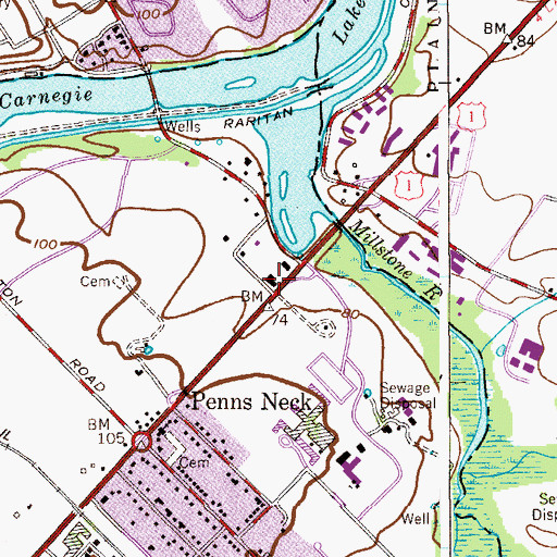 Topographic Map of Eden Institute School, NJ