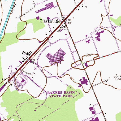 Topographic Map of Quaker Bridge Mall Shopping Center, NJ