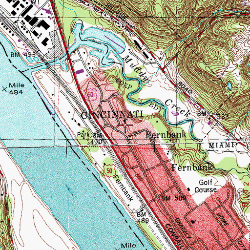 Topographic Map of Fernbank Post Office (historical), OH
