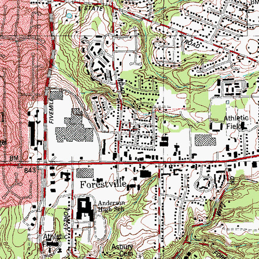 Topographic Map of Forestville Post Office (historical), OH