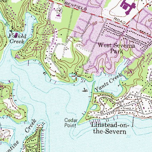 Topographic Map of Robinson Cove, MD