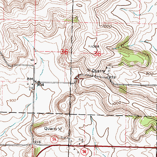 Topographic Map of Oliver Prairie State Natural Area, WI