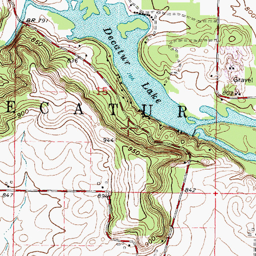 Topographic Map of Ward Swartz Decatur Woods State Natural Area, WI