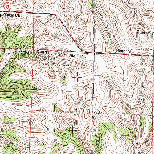 Topographic Map of York Prairie State Natural Area, WI