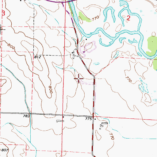 Topographic Map of Weir White Oaks State Natural Area, WI