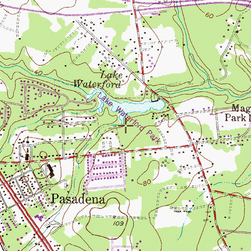 Topographic Map of Rouses Branch, MD