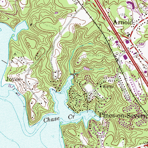 Topographic Map of Rowles Branch, MD