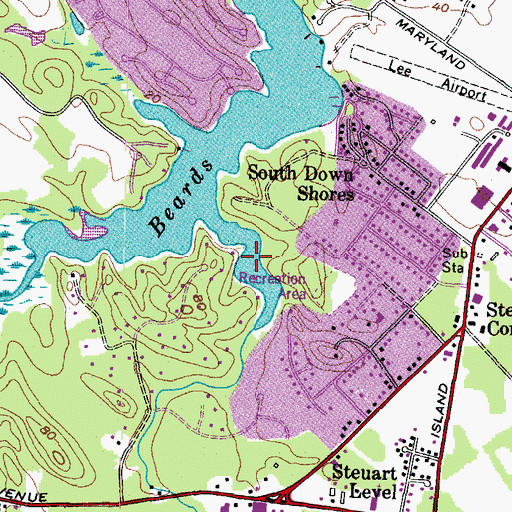 Topographic Map of Scotts Cove, MD