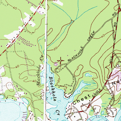 Topographic Map of Shady Pond Bog, MD