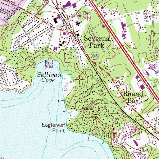 Topographic Map of Sullivans Cove Bog, MD