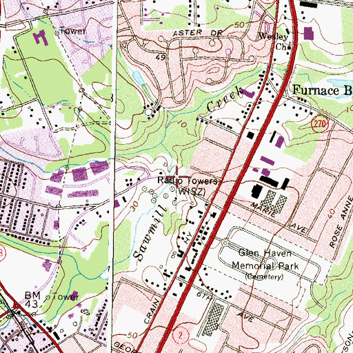 Topographic Map of Wagners Pond, MD