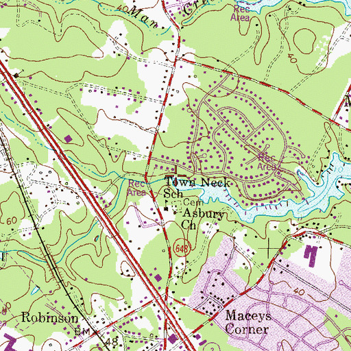 Topographic Map of Wolf Pit Branch, MD