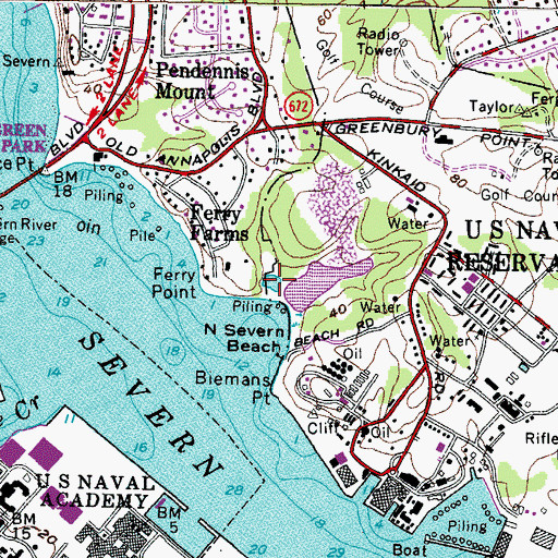 Topographic Map of Woolchurch Cove, MD