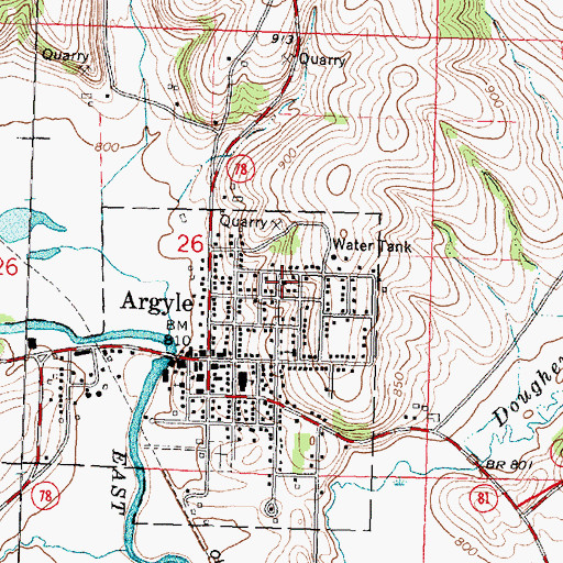 Topographic Map of Saint Joseph Catholic Church, WI