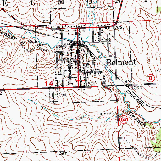 Topographic Map of Peace Lutheran Church, WI