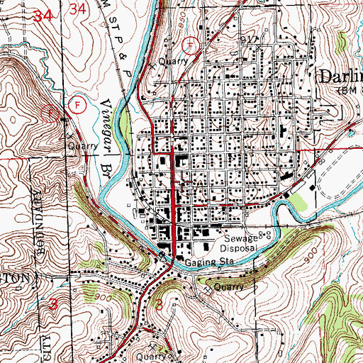 Topographic Map of First Baptist Church, WI