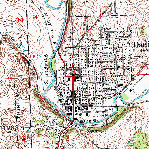 Topographic Map of Holy Rosary Church, WI