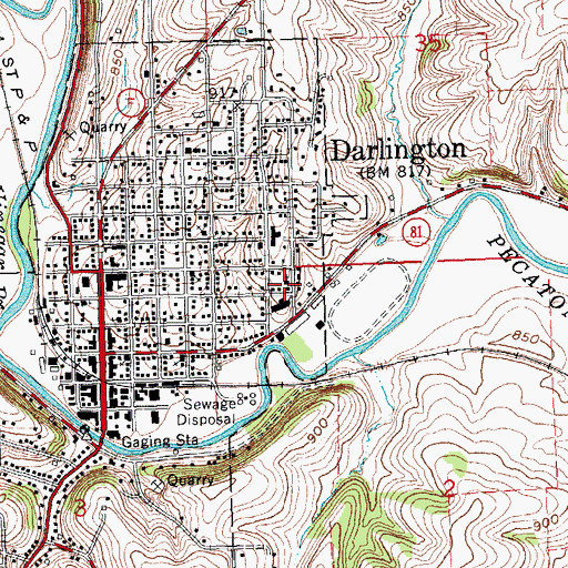 Topographic Map of Kingdom Hall of Jehovahs Witnesses, WI